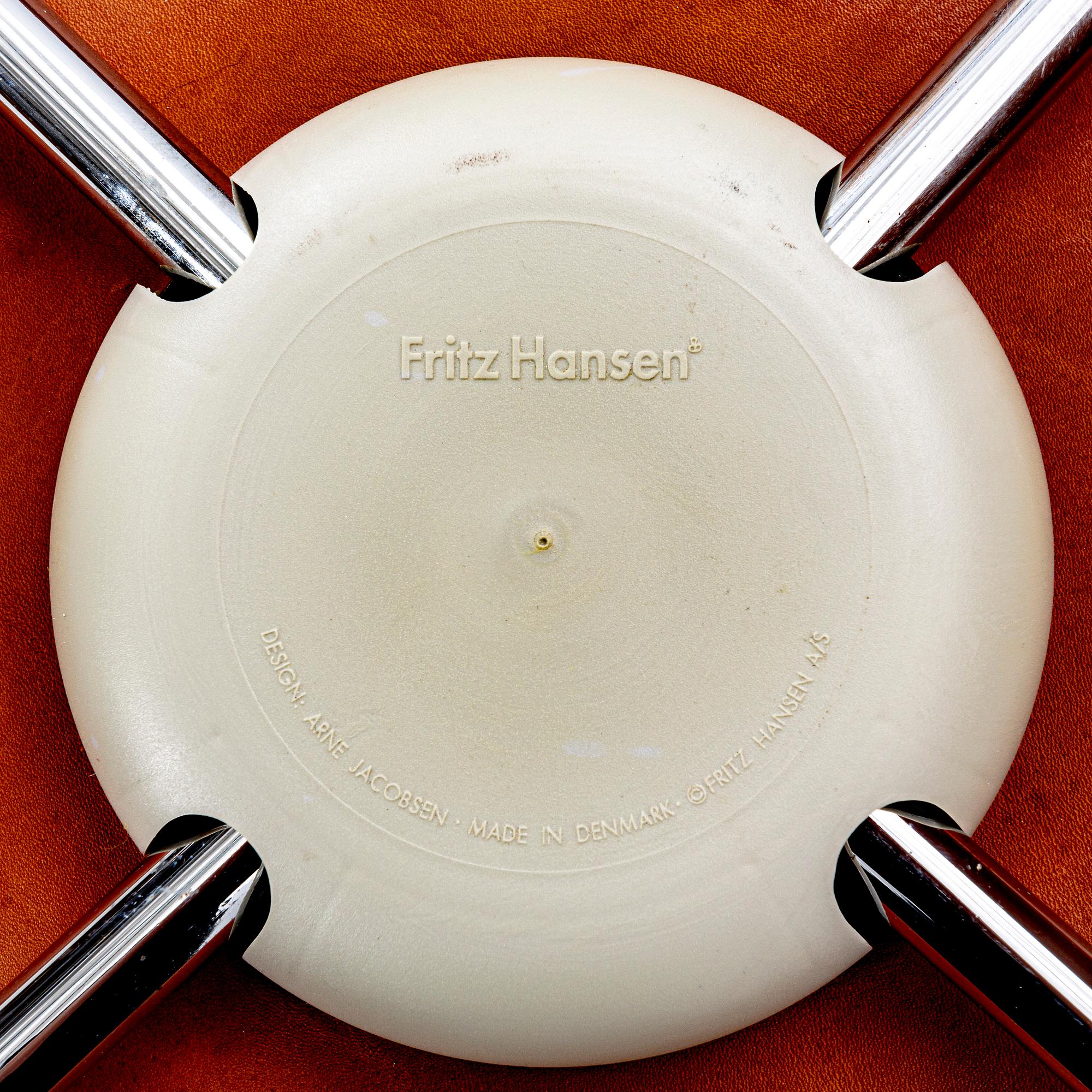 Arne Jacobsen, stolar 6 st "Sjuan" för Fritz Hansen Danmark sent 1900-tal.