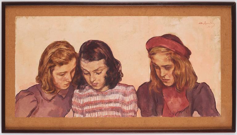 Lotte Laserstein, Three reading girls.