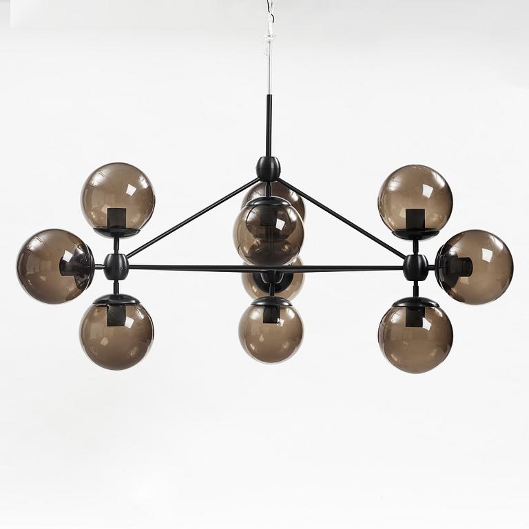 Modo Chandelier, 3 Sided, 10 Globes, Designed by Jason Miller for Roll & Hill.