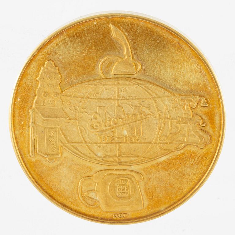 Commemorative medal, LM Ericsson 1876-1976, 18K gold, Sporrong.