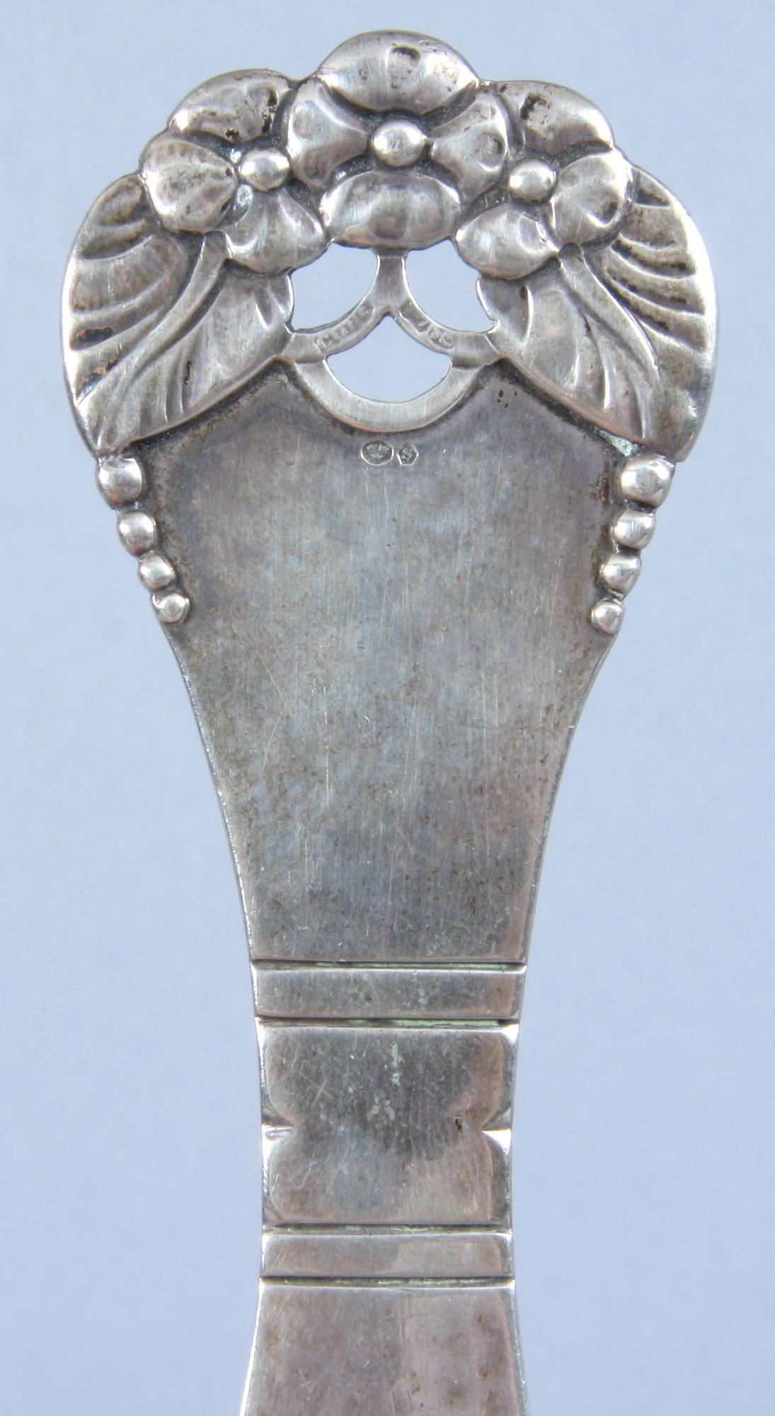 BREVKNIV, silver, imporstämplar, jugend, 1900-talets början.