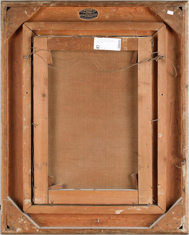 OKÄND KONSTNÄR, olja på duk, sign ? Ribbing, sekelskifte 1800/1900.