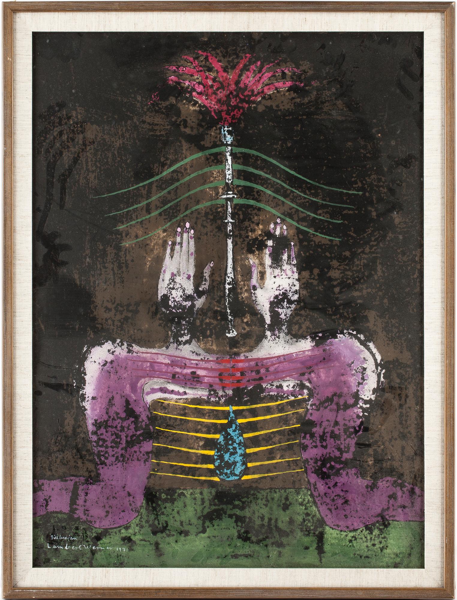 LAMBERT WERNER, gouache. Signerad och daterad 1971.