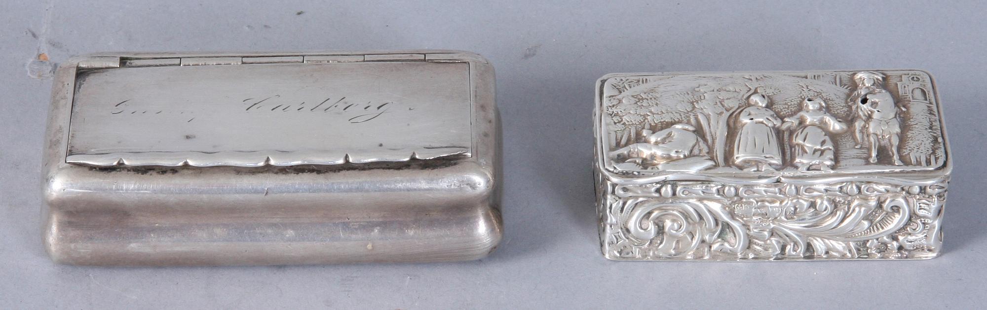 DOSOR, 2 st, silver, Sverige resp England, 1900-tal, 120 g.