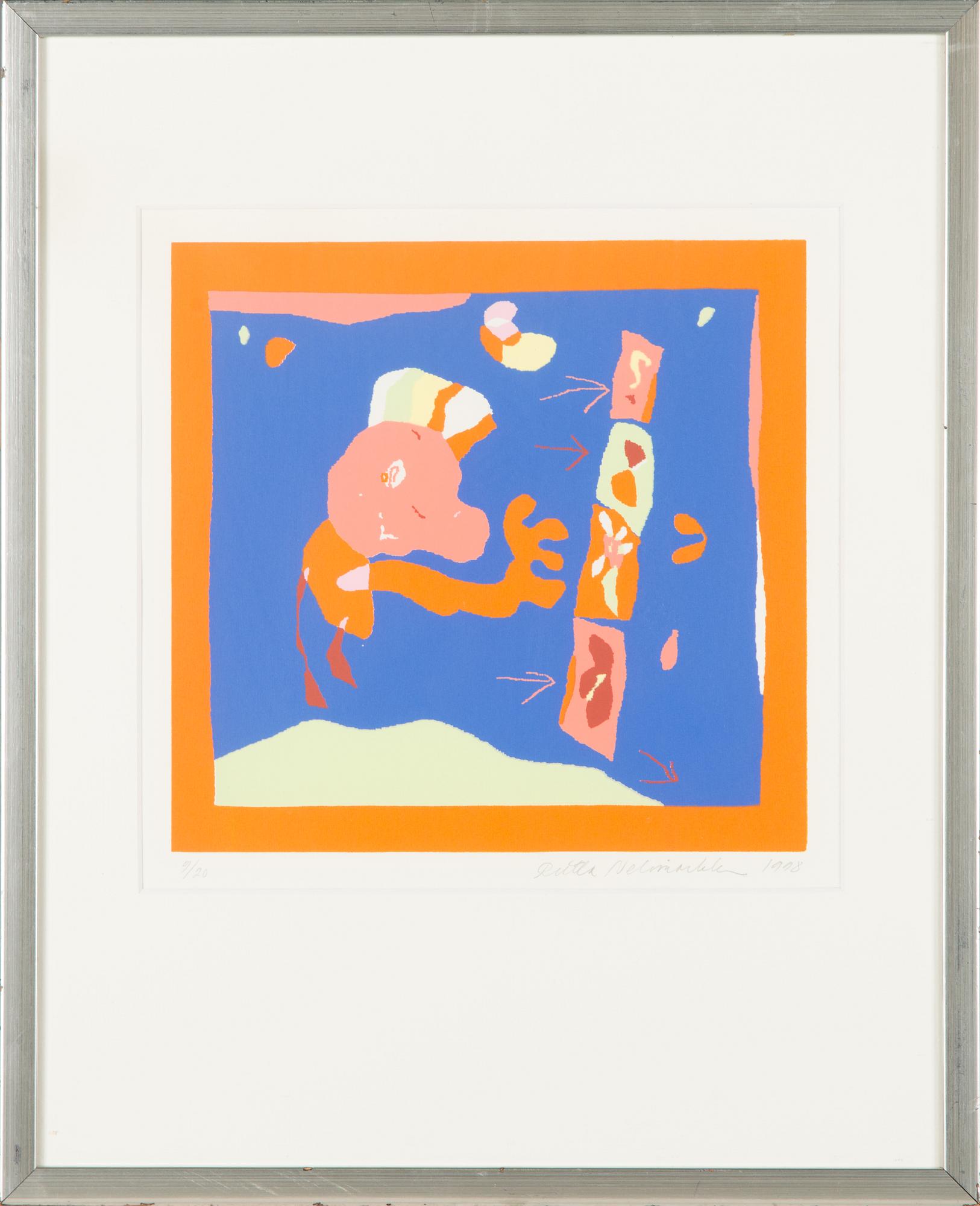 Riitta Nelimarkka, serigrafia, signeerattu ja päivätty 1998, numeroitu 9/20.