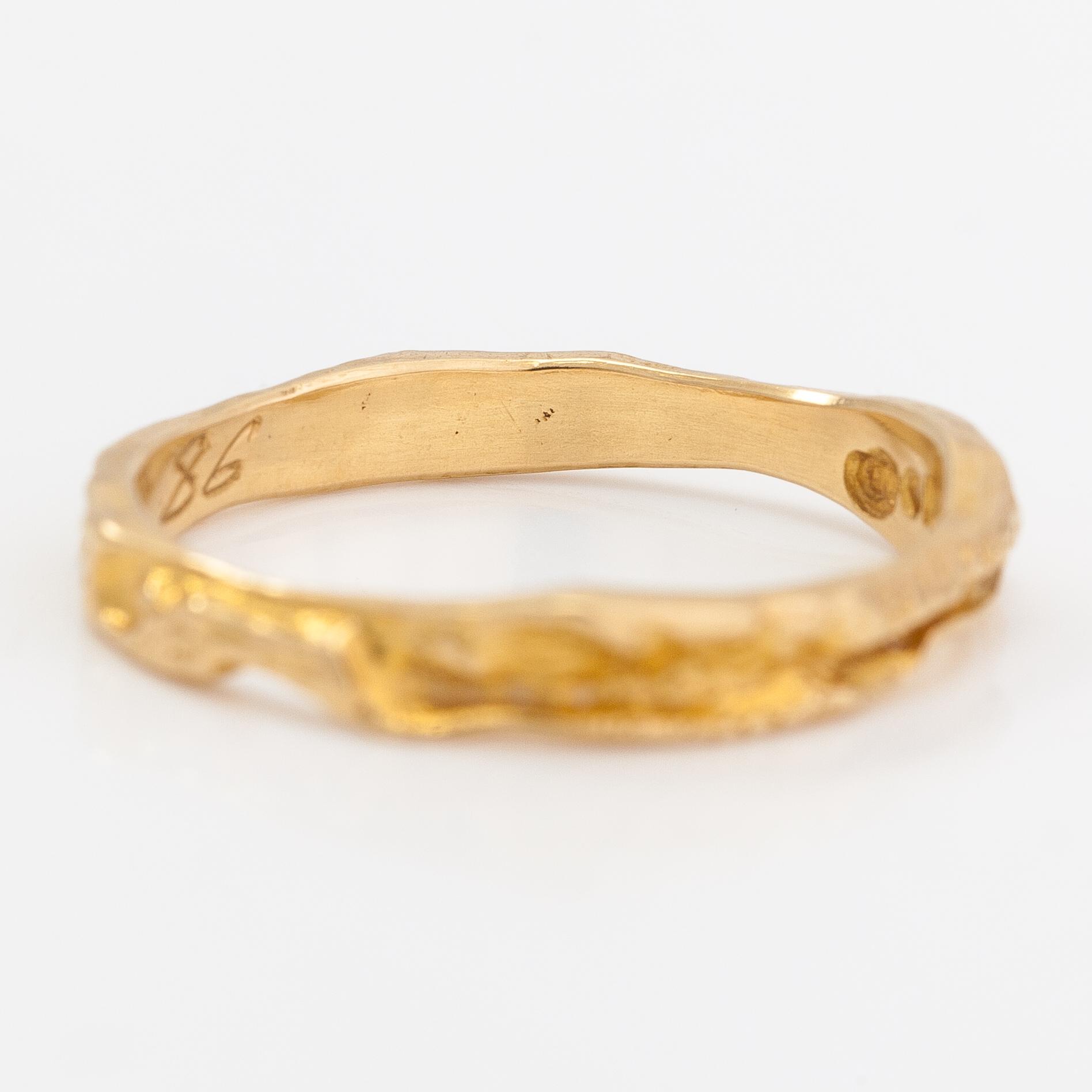 Björn Weckström, Ring "Lapp gold lukko", 18K guld. Lapponia 1986.