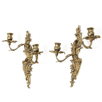 A pair of  wall sconces, Rococo style, circa 1900.