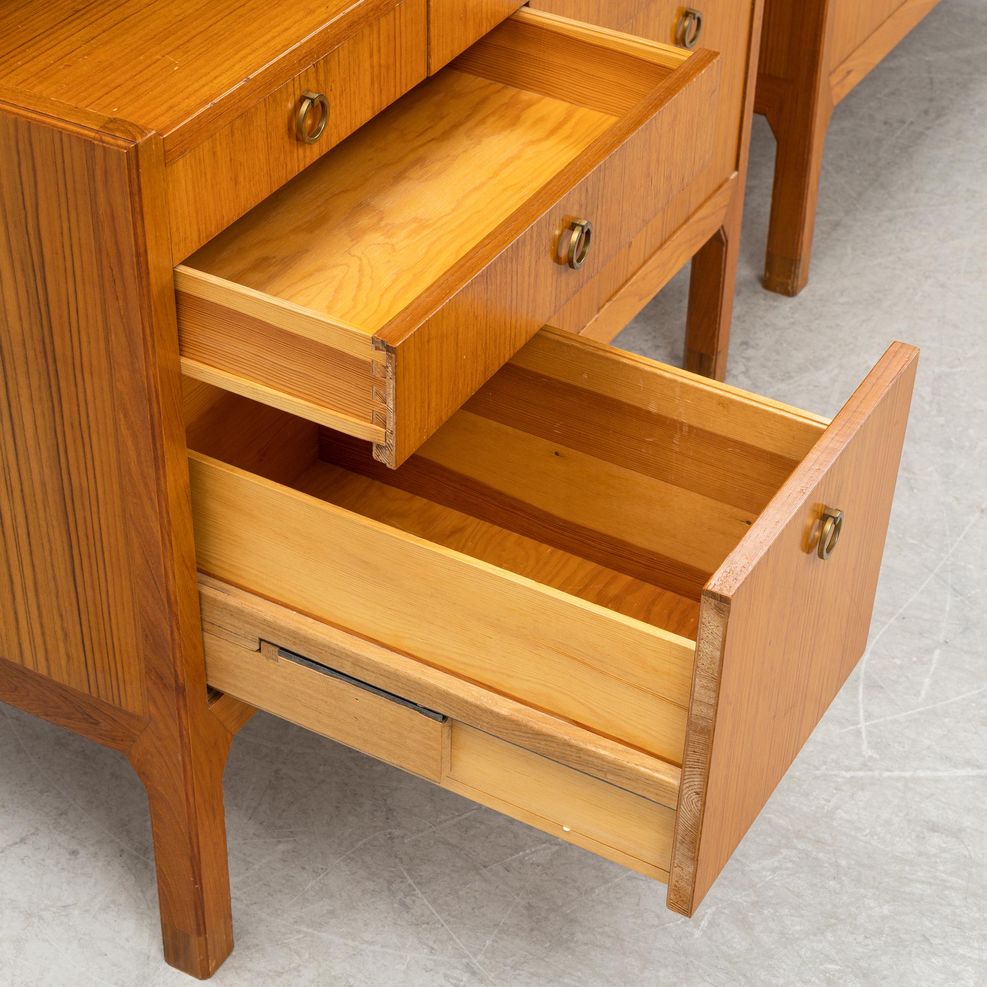 A pair of elm wood book cases attributed to Peter Bramberg, mid 20th Century.