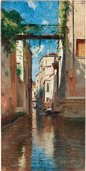 Wilhelm von Gegerfelt, Venetian canal scene.