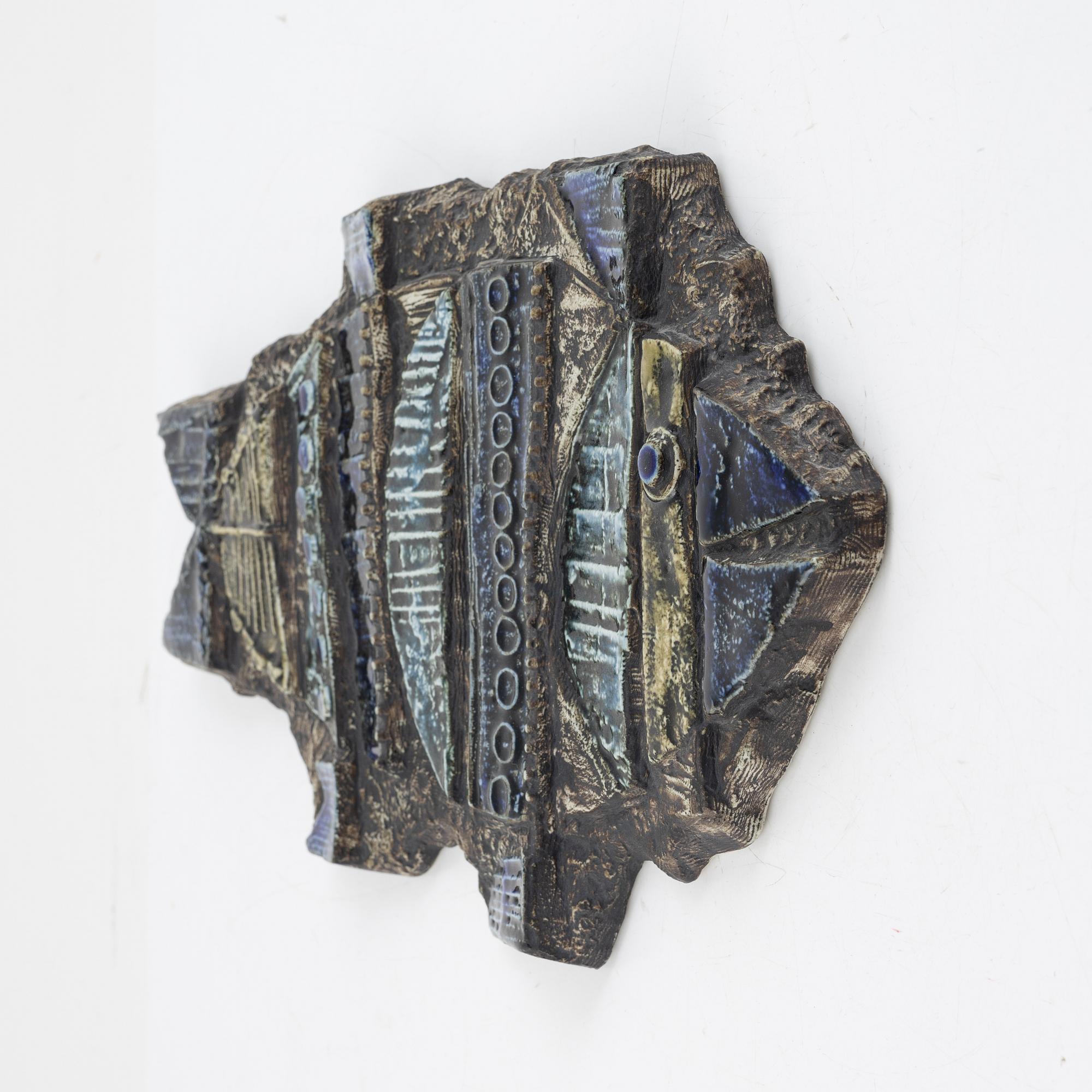 Lisa Larson, a stoneware wall relief, Gustavsberg Studio, Sweden, in production 1963-69.