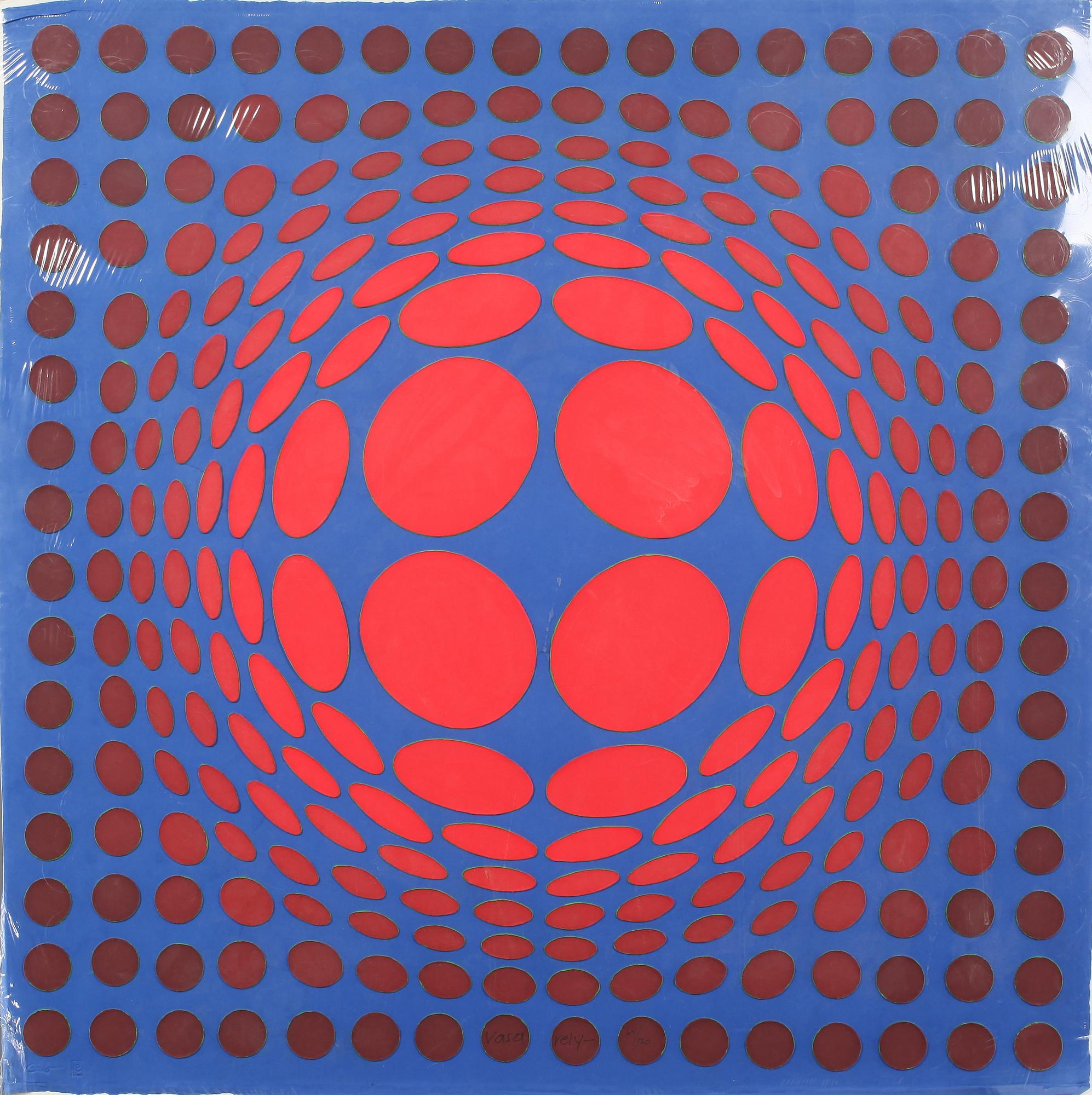 VICTOR VASARELY, färgserigrafi/blandteknik, signerad och numrerad 64/120.
