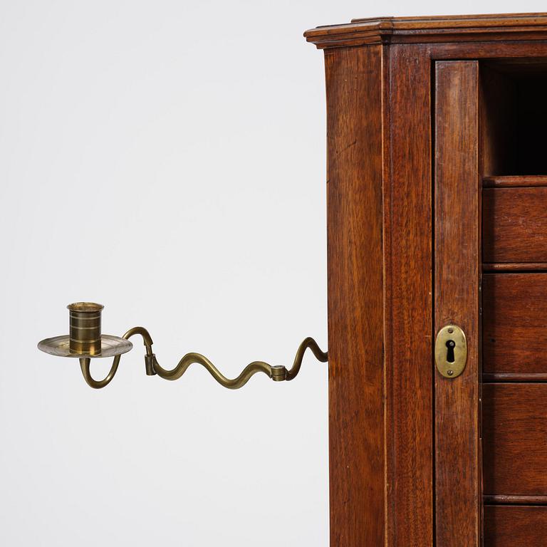 A late Gustavian mahogany and gilt brass-mounted desk, Stockholm, late 18th century.