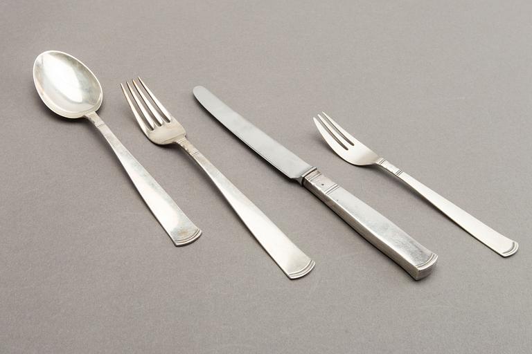 Silverware "Rosenholm", GAB, 34 parts. Total weight app. 1300 grams.