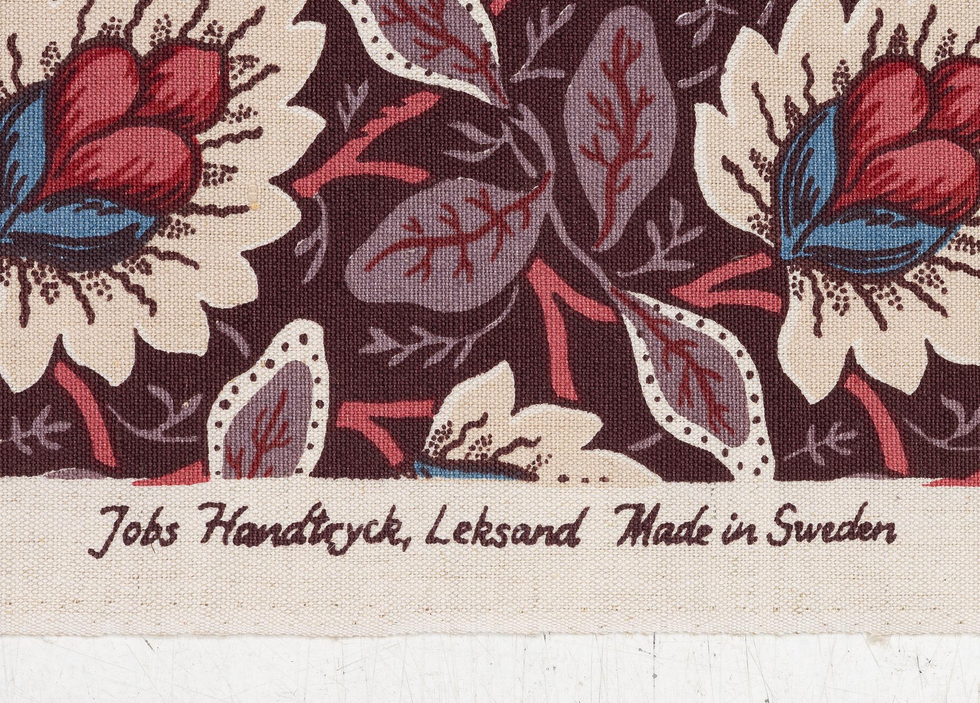 Jobs Handtryck, a fabric, '1808 Armémuseum Salomos Paradis', Leksand.