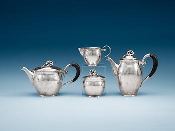 718. A Jörgen Jensen 4 pcs silver tea and coffee service, Stockholm 1924.