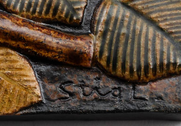 VÄGGRELIEF, Stig Lindberg, signerad, Gustavsberg.