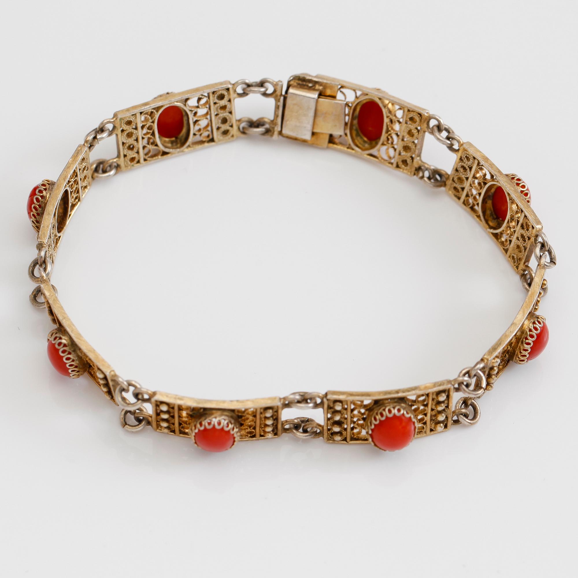 ARMBAND, förgyllt silver, 1900-talets första hälft.