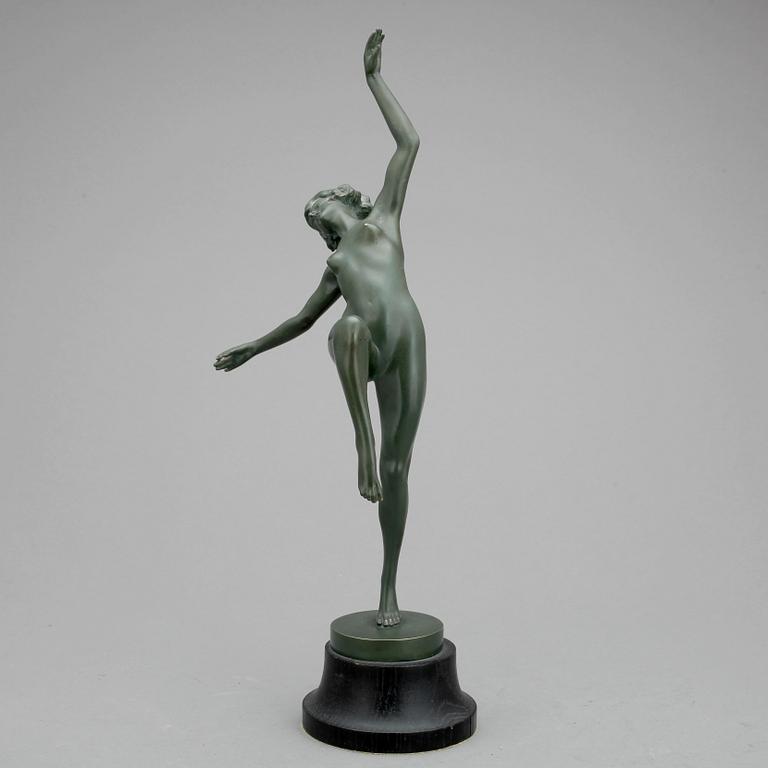 OKÄND KONSTNÄR, skulptur, art deco, brons, märkt J M Michel 1920/30-tal.