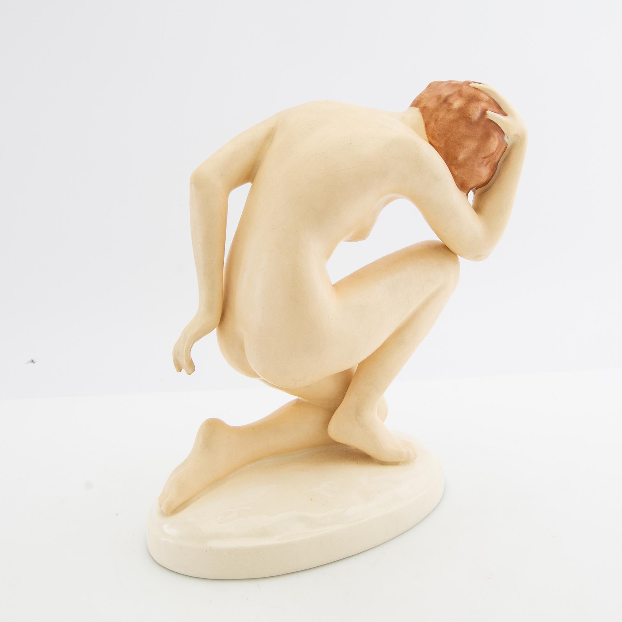 Elly Strobach figurine Royal Dux 1940s porcelain.