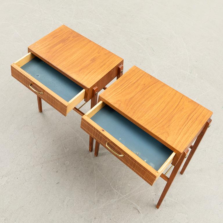 Bedside tables, a pair, 1950s/1960s.