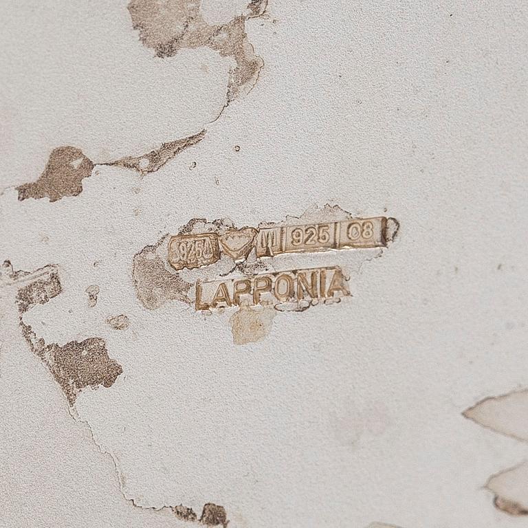 Björn Weckström, kaulakoru, "Talvipäivä", sterlinghopeaa ja akryyli, Lapponia 1991.