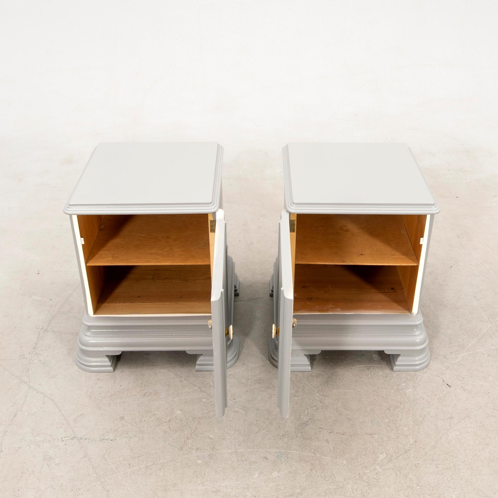 Pair of bedside tables, 1940s.