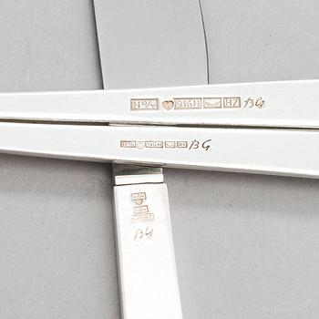 Bertel Gardberg, bestickuppsättning, 12 delar,  silver (916), "Birgitta", Hopeatehdas oy, Helsingfors 1960-66.