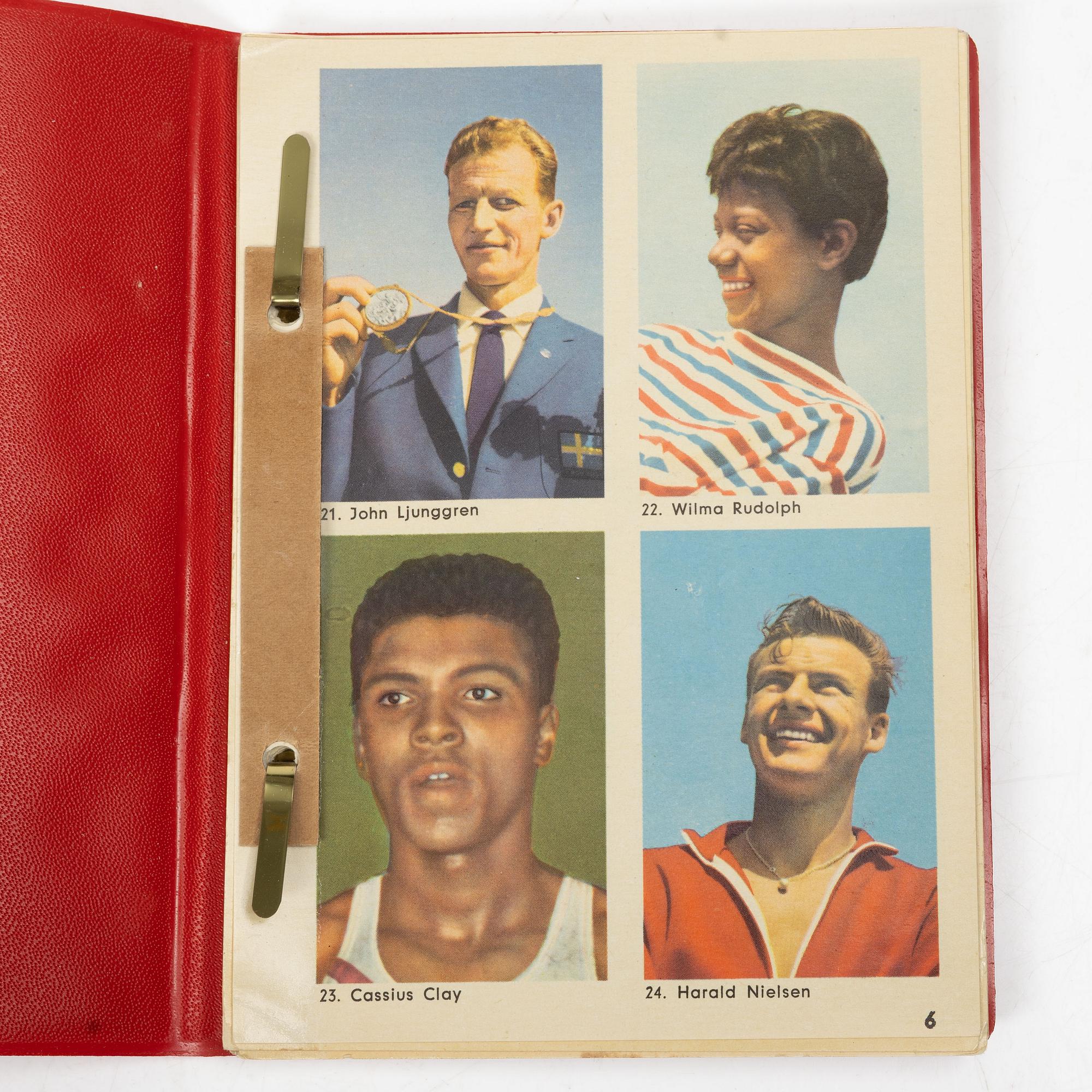 Trading cards, “Sportens stjärnor”, published by Hemmets Journal, 1960s.