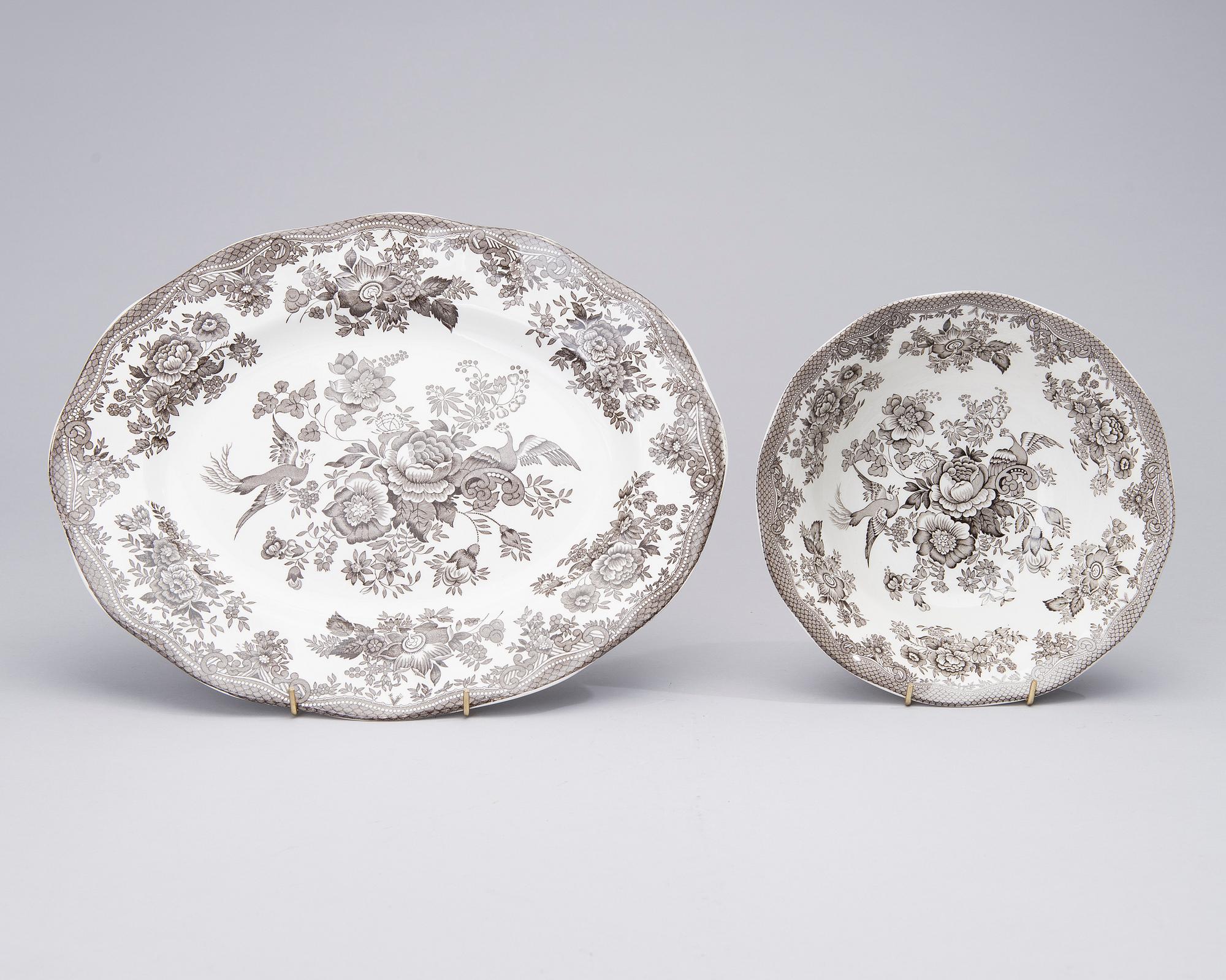 MATSERVIS, 32 delar, "Asiatic Pheasants", flintgods, Enoch Wedgwood, England.