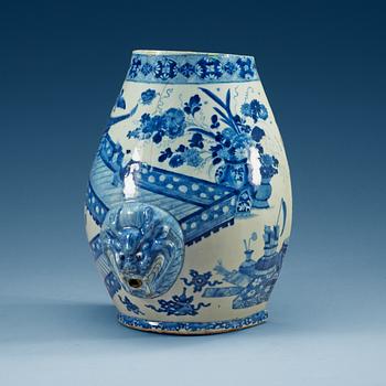 A blue and white wall fountain/cistern, Qing dynasty Kangxi (1662-1722).