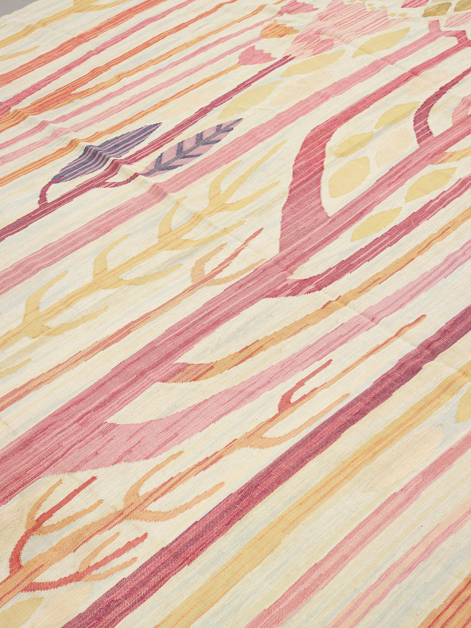 Kerstin Ekengren, DRAPES, 1 pair, flat woven, ca 341,5 x 264 respektive 336,5 x 262,5 cm, one signed KE 1953 (Kerstin Ekengren).