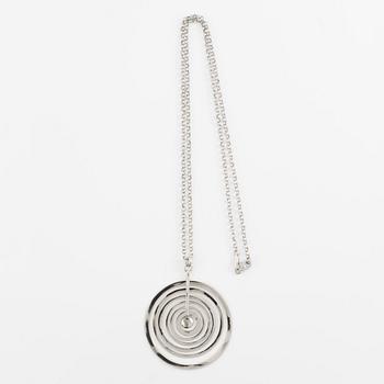 Tapio Wirkkala, pendant with chain "Silvermoon", sterling silver, for Kultakeskus.