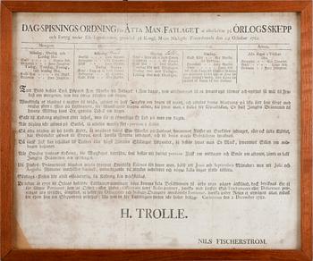 MARIN FÖRORDNING, H.Trolle, 1782.