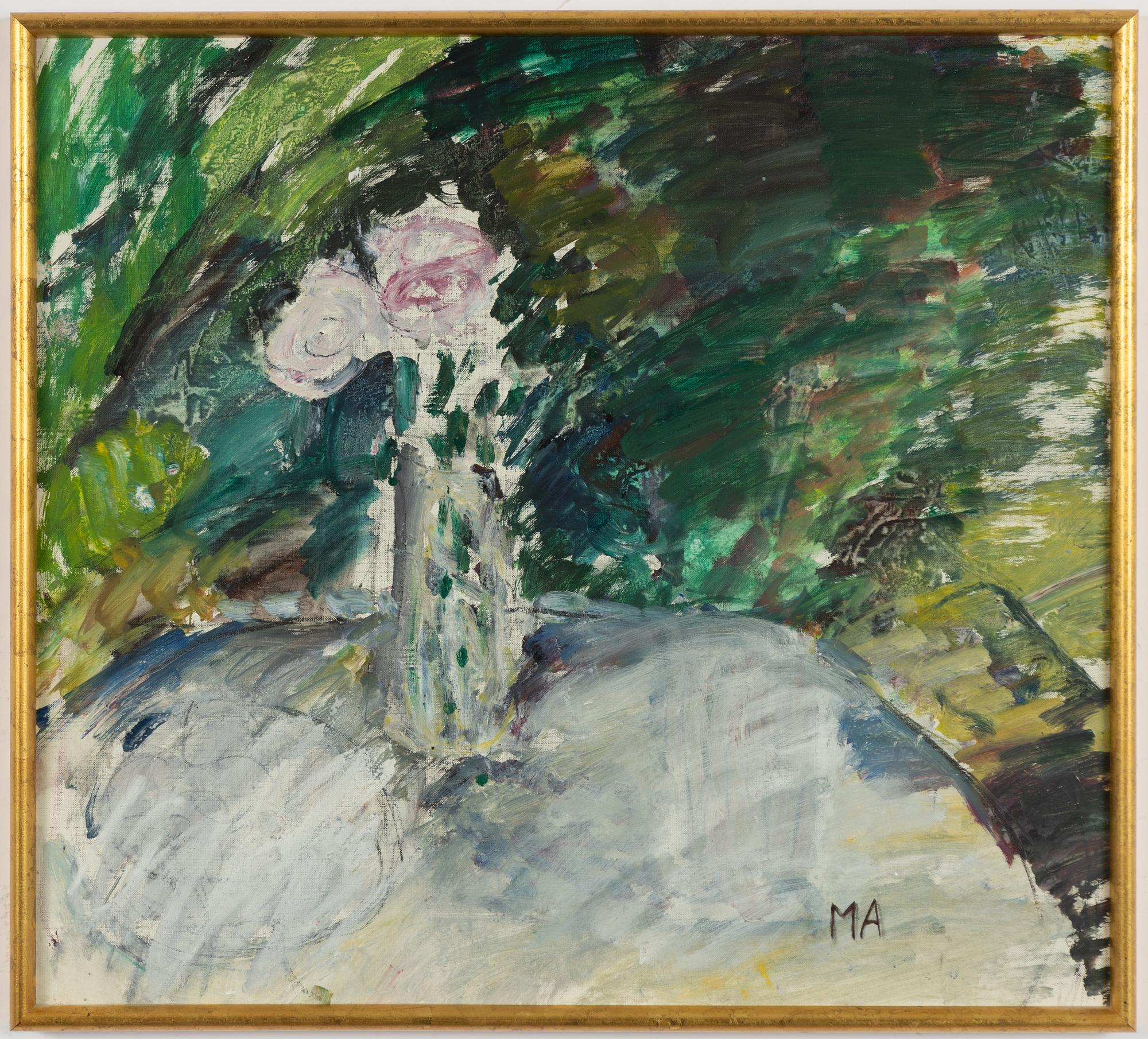 Maj Arnell, Roses in a vase.