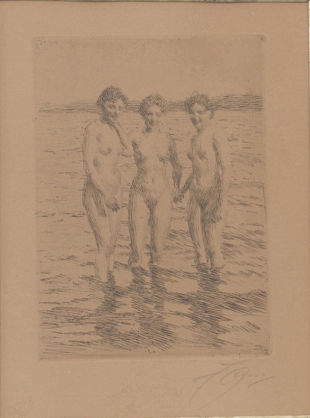 ANDERS ZORN, etching, signed, dated in print 1910,