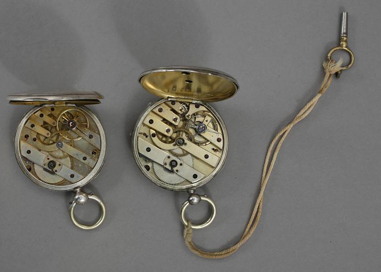 FICKUR, silver, 9 st, bland annat Wallerius Norrköping, mestadels omkring 1900.