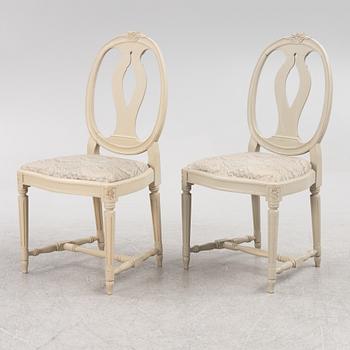 A set of eight Gustavian style chairs, late 20th century.