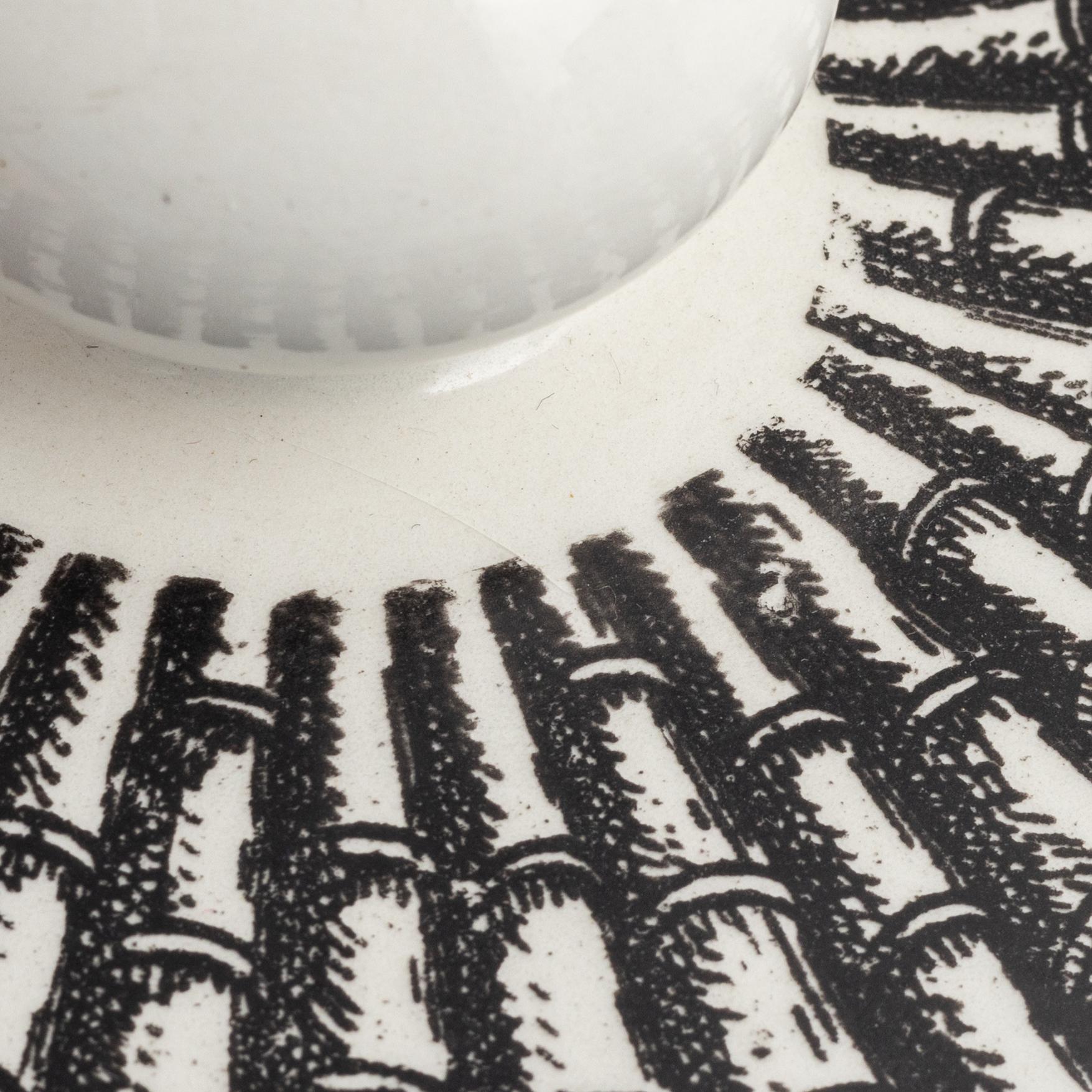 Piero Fornasetti, an earthenware covered jar, Milano, Italy.