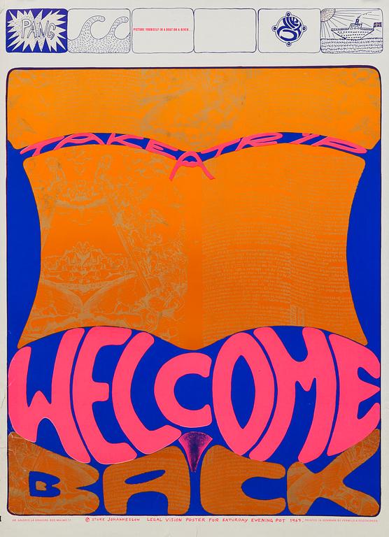 STURE JOHANNESSON, poster, "Welcome back / Take a trip" 1967.