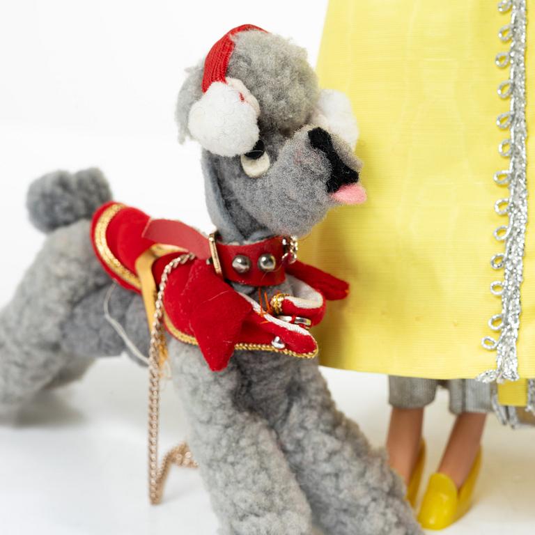 Barbiedockor, 4 st, samt kläder och accessoarer, Mattel, 1960-/70-tal.
