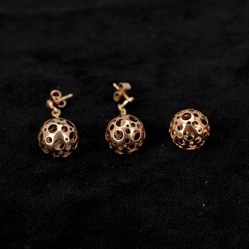 ÖRHÄNGEN samt HÄNGE, guld 14K, Liisa Vitali, NW.