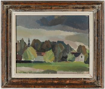 FRITHIOF BERGLUND, olja på pannå, signerad.