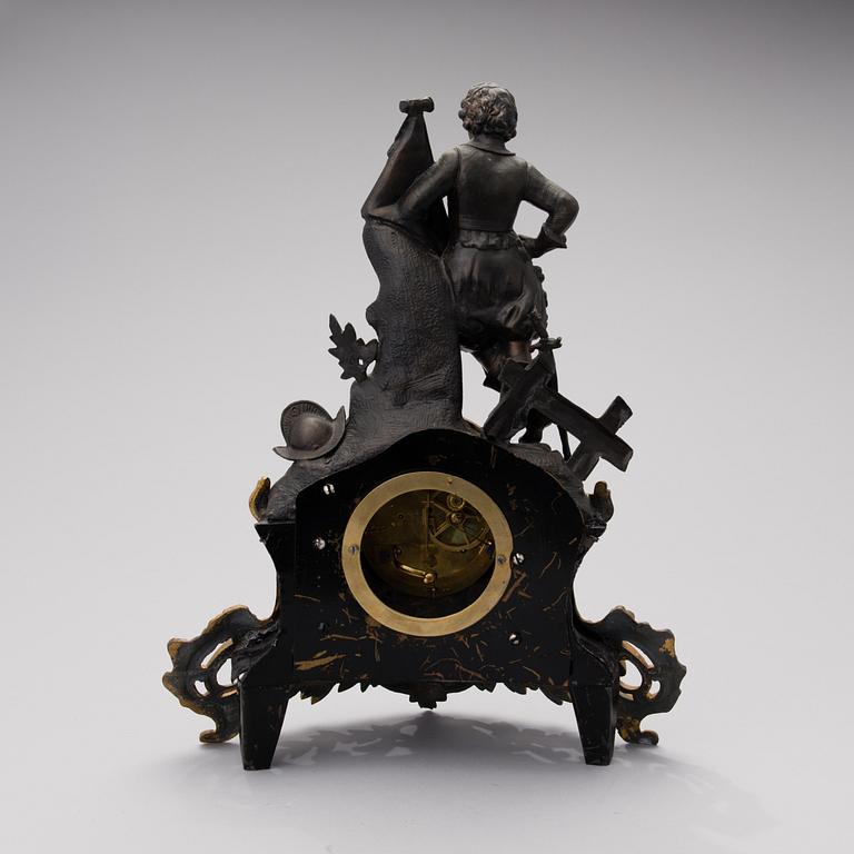 A French mid-19th century Japy Frères, mantelclock.