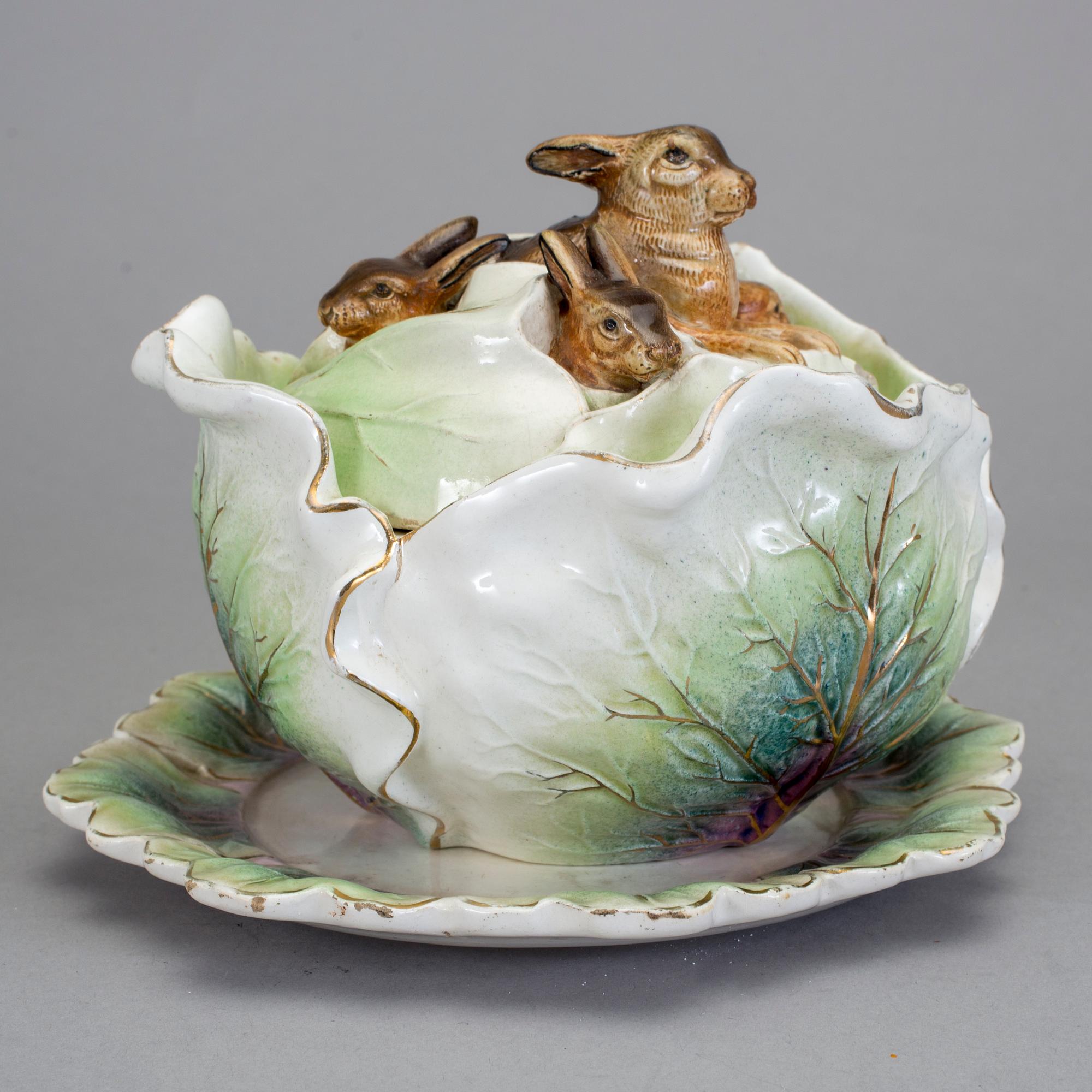 TERRIN MED FAT, flintgods. Omkring 1900.
