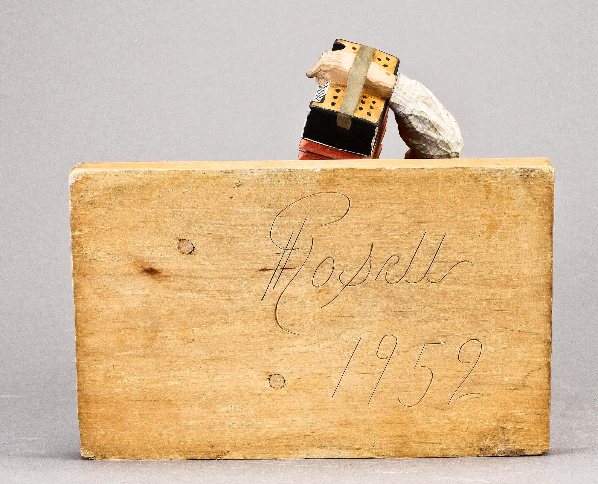 HERMAN ROSELL, skulptur, trä, sign och dat 1952.