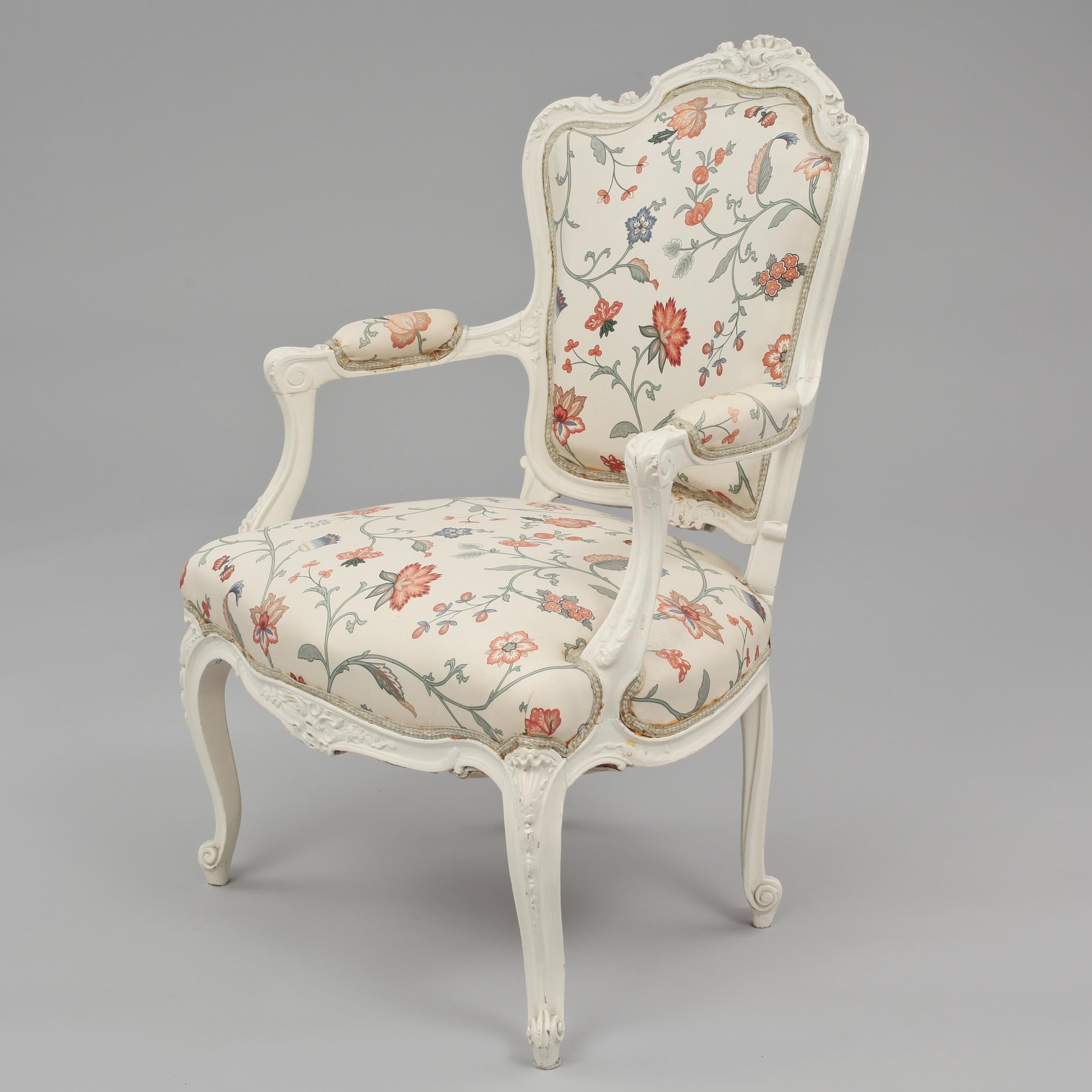 KARMSTOL, rokokostil, tidigt 1900-tal.