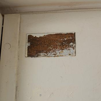 A mid 20th century metal display cabinet.