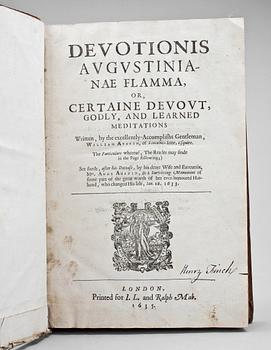 BOK, "Certaine Devout Godly and Learned Meditations" av William Austin, London 1635.