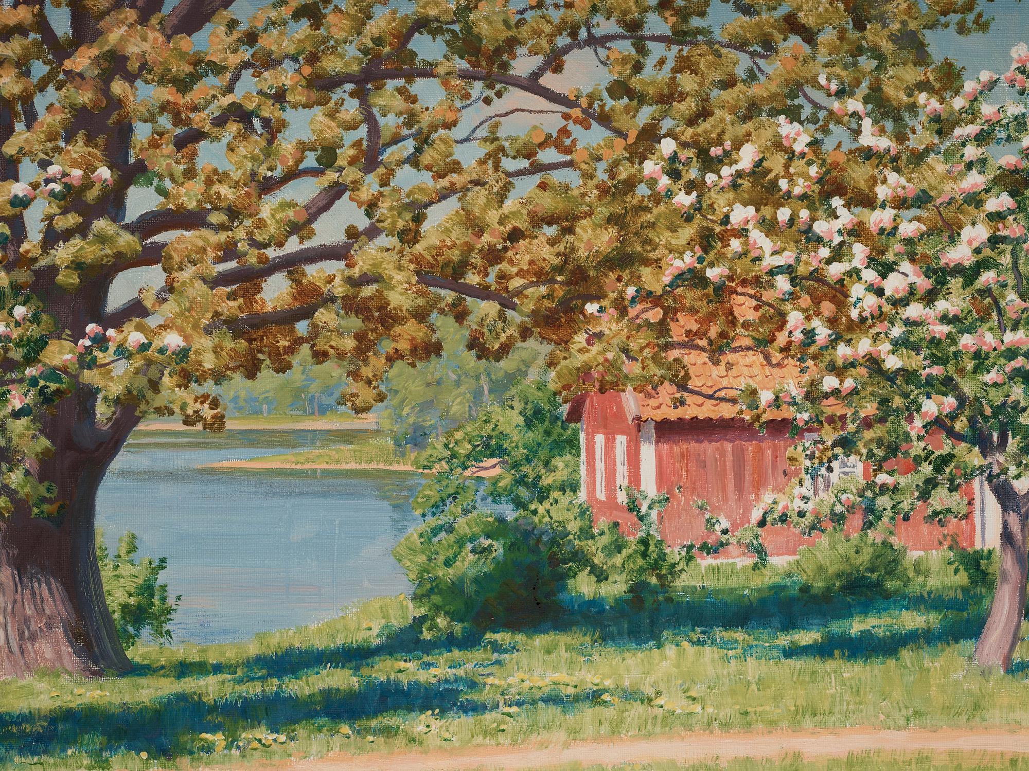 Johan Krouthén, Landskap med blommande äppelträd.