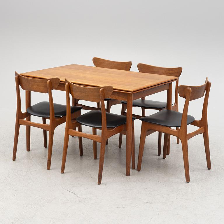 Schiønning & Elgaard, a 6-piece dining group, Randers Møbelfabrik, Denmark, 1960s.